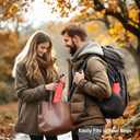 SoulRain Travel Umbrella - Compact Umbrella for Rain - Perfect Large Auto Folding Umbrella - Ideal Car umbrella, Small umbrella, and Travel Companion (Red)