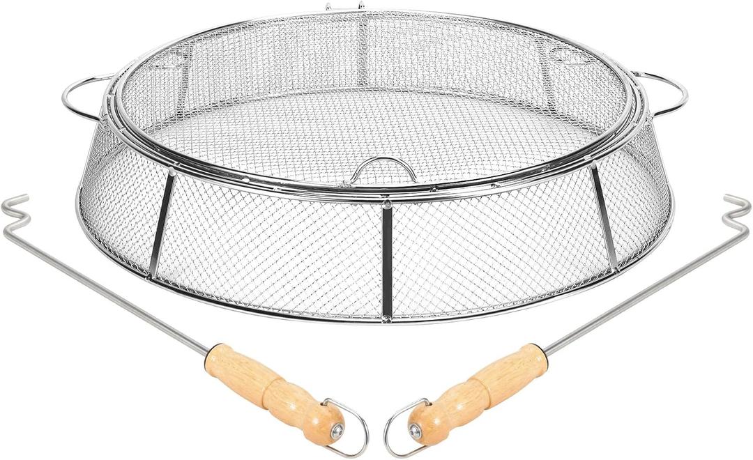 Fire Pit Spark Protector Screen, Mesh Protective Spark Screen for Solo Stove Bonfire Shield, Portable Outdoor Fire Pit Accessories for Backyard and Outdoor Fire Pits Hot Embers, Stainless Steel