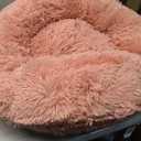 Cat Beds for Indoor Cats - Cat Bed Washable 20/24 inches, Dog Beds for Small Medium Dogs, Anti Anxiety Round Fluffy Plush Faux Fur Pet Bed, Thick Bottom (Pink, Medium)
