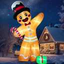 OurWarm 12FT Christmas Inflatables Outdoor Decorations, Giant Gingerbread Inflatable Christmas Blow Up Yard Decorations with 8 Led, Gingerbread Decorations for Outdoor Lawn Garden