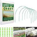 Garden Netting Kit for Raised Beds, 10x30FT Ultra Fine Mesh Netting 6 Sets of 8FT Fiberglass Garden Hoops, Bird Barrier Protection Net Vegetable Plant Cover Fruit Flowers Row Cover