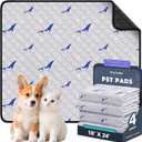 Washable Pee Pads for Dogs, 4 Pack Puppy Pads, Super Absorbent & Leakproof with Anti-Slip Bottom for Dog Training, Crates, Car, Pet Pee Pads, and Furniture Protection, 18"x24" (Dolphin Pattern)