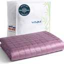 YnM Exclusive Cooling Weighted Blanket, Smallest Compartments with Glass Beads, Bed Blanket for One Person of 140lbs, Ideal for Twin/Full Bed (48x72 Inches, Pounds, Fuchsia)