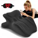 Ergonomic Memory Foam Wedge Pillow, 27 Angled Back and Neck Support Cushion, Bed Rest Pillow for Reading, Sitting, Watching TV and Home Comfort (Black)