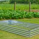 Meberam 2 Pack 8x4x1FT Galvanized Raised Garden Beds Kit Outdoor Metal Gardening Planter Box for Vegetable Elevated Flower Herbs,Silver