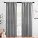 NICETOWN Blackout Curtains 84 for Office - 3 Pass Microfiber Noise Reducing Thermal Insulated Solid Rod Pocket Blackout Window Panels/Drapes (2 Panels, 42 x 84 Inch, Silver Grey)