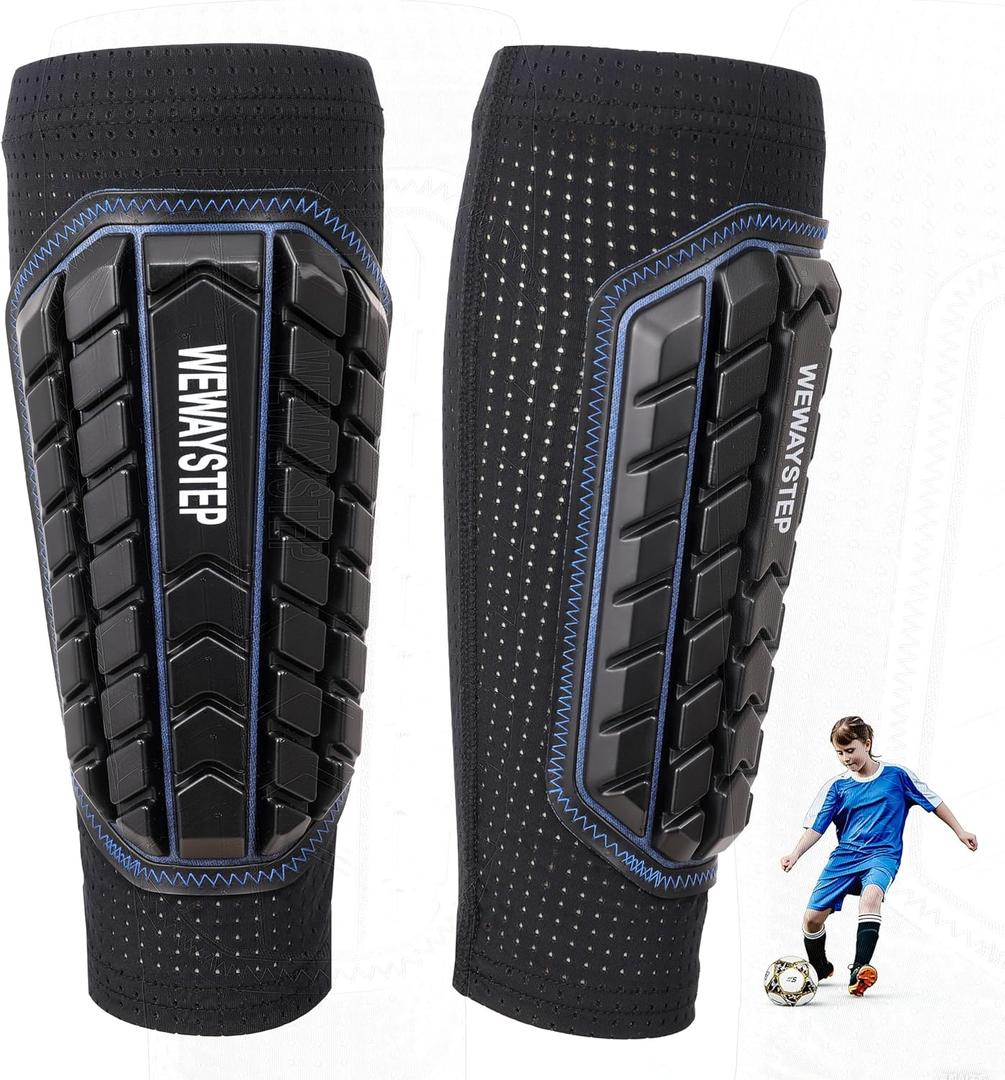 Shin Guards Soccer Kids Youth, Adult Shin Guards with Honeycomb PaddingBreathable & Anti-Slip Calf Compression Sleeves