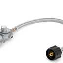 Stanbroil Horizontal Two Stage Propane Regulator - 20" RV Propane Pigtail Stainless Steel Braided Hose Type 1 Connection with 1/4" Male NPT