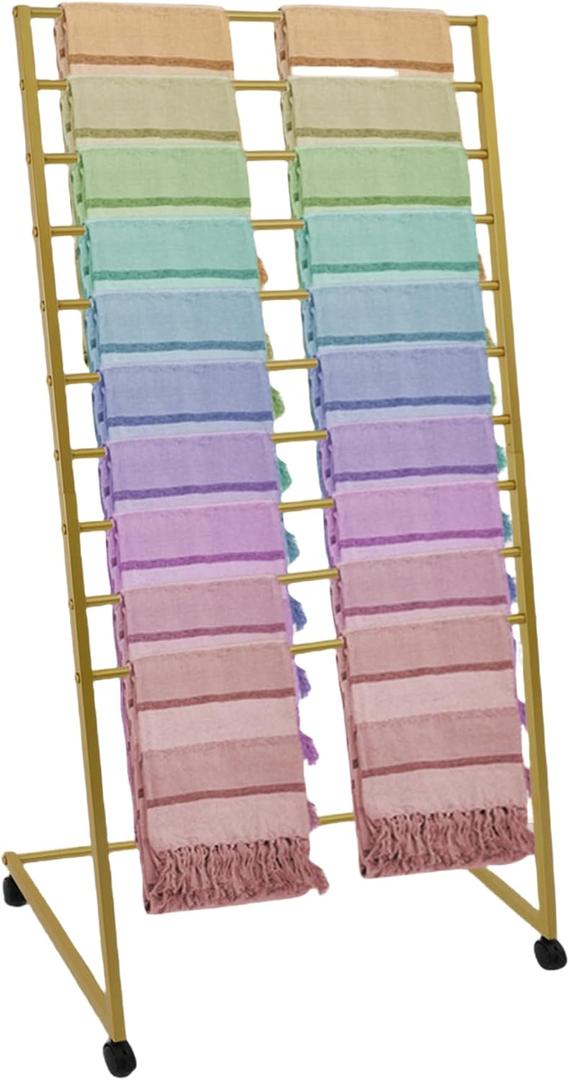 Scarf Organizer, Scarf Display Stand, 10 Tier Metal Scarf Holder Organizer, Floor-standing Scarf Rack for Commercial or Home, Hijab Stand RackTies Belt Pants Hanging Rack
