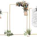 Set of 3 Wedding Arch Stand, Square Metal Arch Frame for Wedding Ceremony Birthday Party Baby Shower Event Celebration Decor, Balloon Square Frame for Garden Decor(6.88ft, 6.23ft, 5.25ft) (Gold)