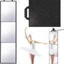 Foldable Full Length Mirror, 2-in-1 Wall Mounted or Tabletop Mirror, Portable Travel Mirror with Handle for Dance Home Bedroom Wardrobe Stage Makeup Checks Camping Outdoor Use (47" x 12.5", Tri-Fold)