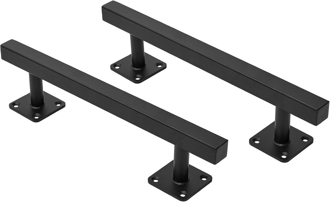 12'' Square Sliding Barn Door Handles and Pulls Pack of 2, Black Vintage Gate Pull Hanlde, Iron Handle for Gates, Garage, Sheds, Outdoor Fence, Interior Closet Handles