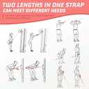 Tricep Rope Cable Attachment (Two Lengths Built in One) Greater Range of Motion,Tricep Pull Down Rope Extension Straps Cable Crossover Accessories (Bright Red)