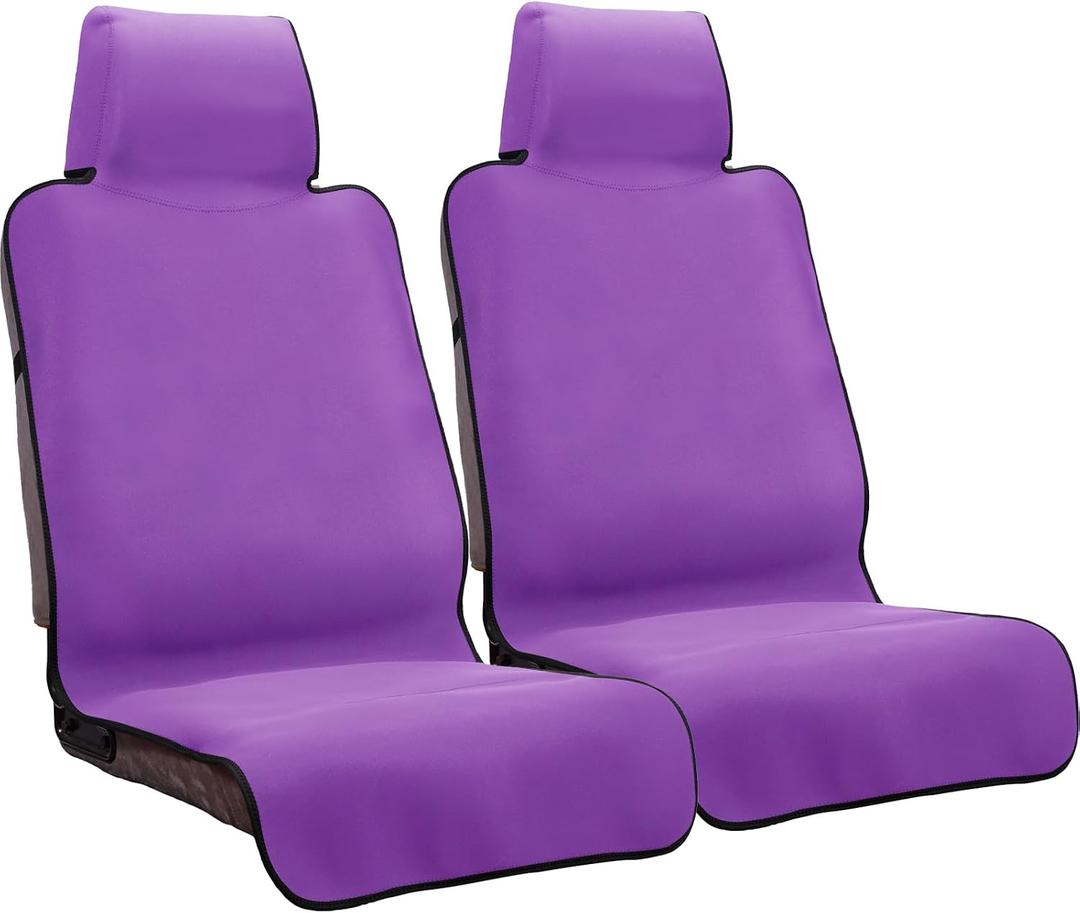 INFANZIA Premium Waterproof Seat Cover Towel Protector Neoprene Universal Fit, Upgraded 100% Washable & Removable Non-Slip Sweat Carseat Towel Covers, Perfect for Gym/Yoga/WorkoutPurple,2PCS