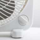 Comfort Zone Box Fan, 9 inch Portable Desk fan, Quiet 3 Speed Mini Fan for Bedroom, Electric Bedside Table Fan, White