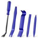 LivTee 4 pcs Auto Trim Removal Tool Kit, No Scratch Plastic Pry Tool Kit - Interior Door Panel Clip Fastener Removal Set for Vehicle Dash Radio Audio Installer (Blue)