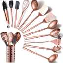 Copper Kitchen Utensils Set,13 Pieces Stainless Steel Cooking Utensils Set With Titanium Rose Gold Plating,Kitchen Tools Set With Utensil Holder For Non-Stick Cookware Dishwasher Safe (13 Packs)