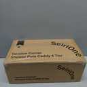 SEIRIONE Corner Shower Caddy Tension Pole, Rustproof Bathroom Shower Organizer Corner, 4-Tier Adjustable Bathroom Shelf, Solid Rack Ideal for Bathtub Storage, 34 to 116 Inch Height, Black