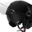 Adult Motorcycle Helmet Open Face 3/4 Helmet with Visor, DOT Approved, Suitable for Both Men and Women (Medium, Black)