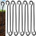 10 Pack Rebar Stakes - 5/8 Diameter Heavy Duty Metal Stakes with Chisel Point Ends, Ground Stakes for Yard and Camping, Tree Stakes Supports