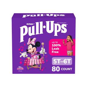 PullUps Girls' Potty Training Pants, Size 5T6T Training Underwear (46+ lbs), 80 Count (2 Packs of 40)