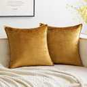 MIULEE Pack of 2 Christmas Decorative Velvet Throw Pillow Cover Soft Pillowcase Solid Square Cushion Case for Winter Sofa Bedroom Car 22x22 Inch 