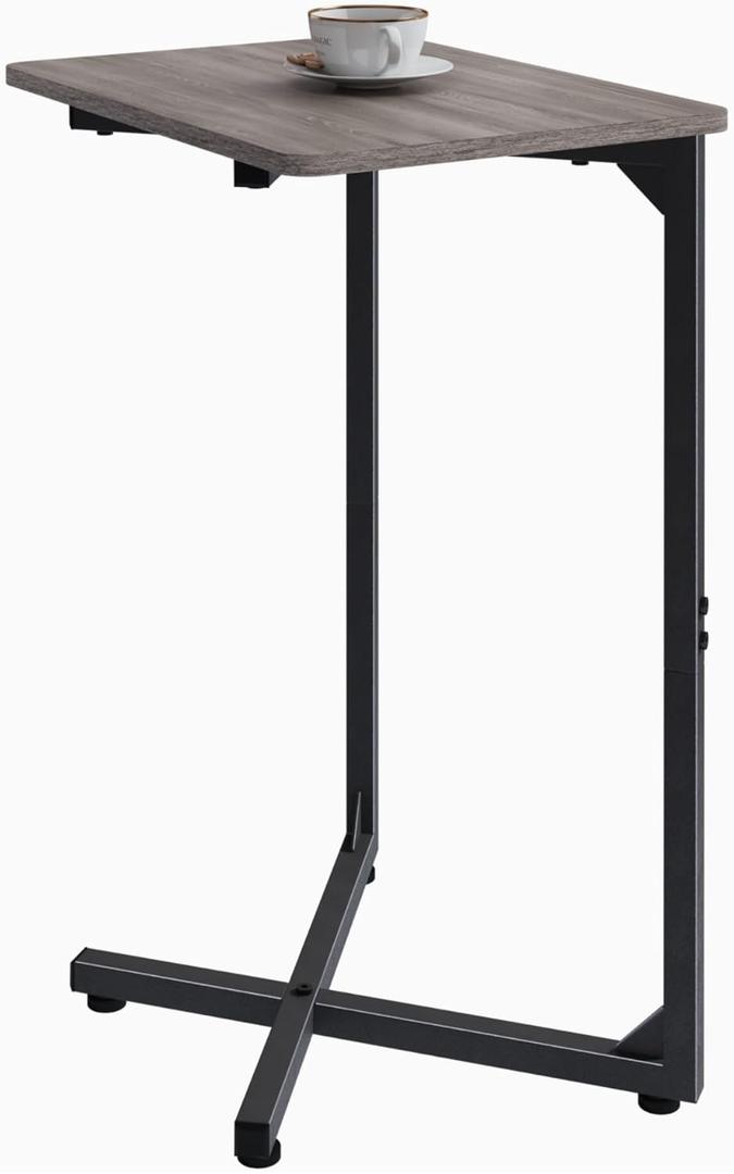 NEFROM C-Shaped End Table, Small Couch Side Table, Sofa TV Tray Table for Living Room, Bedroom, Bedside ET-X-GYW1