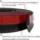 Carpet Floor Transition Strip 10Ft, Self-Adhesive Carpet to Tile Transition Edging Trim Suitable for Doorways Threshold, Cover Height Within 5mm Black