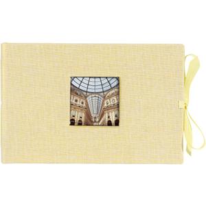 Kolo Noci Small 4x6 Photo Album, Holds 24 Photos, Ideal for Weddings and Baby Books, Yellow Chambray