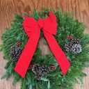 Outdoor Christmas Wreath for Front Door, Christmas Wreaths 20in Indoor Christmas Wreath, PVC Tips, Bow Ribbon, Christmas Door Banner