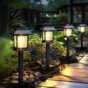 Greluna Solar Lights Outdoor,12 Pack 3000K Waterproof Auto On/Off Solar Pathway Lights for Your Garden, Landscape, Path, Yard, Patio, Driveway,Walkway Decor (Warm White)