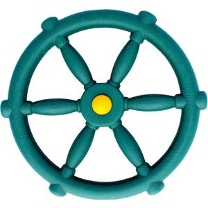 Jungle Gym Kingdom Playground Accessories - Pirate Ship Wheel for Kids Outdoor Playhouse, Treehouse, Backyard Playset Or Swingset - Wooden Attachments Parts (Green)