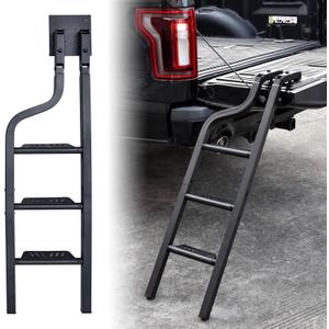 KEWISAUTO Foldable Pickup Truck Tailgate Ladder, 45" Heavy Duty Universal Folding Tailgate Step Ladder for Ford F250, Dodge RAM 2500 etc. Pickup Truck Accessories