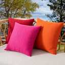 Kevin Textile Valentines Pack of 2 Outdoor Waterproof Pillow Covers Decorative Throw Pillow Covers Checkered Couch Pillow Covers Spring for Patio Tent Bed Sofa Living Room 18x18 Inch Hot Pink