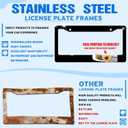 Flame License Plate Frame Funny Anime for Front or Rear Car Tags Stainless Steel License Plate Holder Car Decoration with Screws 6.3 X 12.2 in