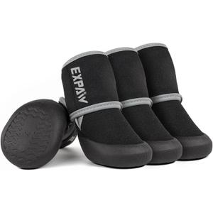 EXPAWLORER Waterproof Dog Shoes for Small Medium Large Dogs, Dog Shoes for Hot Pavement, Hiking Walking, Reflective Dog Booties for Outdoor Snow Rain Days, Anti-Slip Dog Boots & Paw Protectors (XXL)