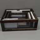 TIMRIS Set of 3 Rustic Wood Nesting Crates, Farmhouse Distressed Wooden Storage Boxes, Decorative Reclaimed Wood Organizer Baskets with Wire Mesh 