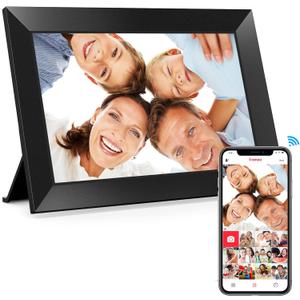 BIGASUO Digital Picture Frame, 10.1" Frameo Digital Frame WiFi with 32GB Memory, 1280x800 IPS Touch Screen, Send Photos/Videos from Your Phone Anywhere, Photo Gifts for Parents and Grandparents