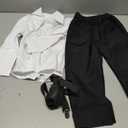 Toddler Baby Boy Clothes Suit 5Pcs Gentleman Wedding Party Outfits，Formal DressShirt+Bowtie+Vest+Suspender Pants Size: B 2-3T
