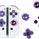 Cross D-Pad Button Caps Luminous Silicone Thumb Grips Set, ABXY Buttons Sticker Joystick Cover Caps Compatible with Nintendo Switch/OLED Controller (Gastly)