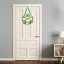 2 x St Patricks Day Decorations, Lucky Shamrock Decorations Irish Ornament, St Patrick's Day Wreath Door Sign for Home Wall Farmhouse Indoor Outdoor Decor Party Supplies