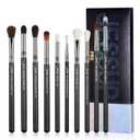 Jessup Eyeshadow Brush Set Professional Eye Blending Brushes for Lid Small Fluffy Soft Eye Brushes 10pcs, T331