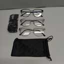 MMOWW 3 Pack Square Blue Light Blocking Reading Glasses Metal Frame Spring Hinges Computer Readers for Men Women (Black/Gold/Silver)