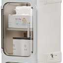 5-Tier Tall Narrow Storage Cabinet with Transparent Doors and Shelves,Plastic Slim Bathroom Organizer, Foldable Storage Cabinet for Small Space, Bathroom, Kitchen