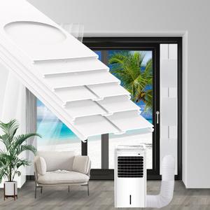 Portable Sliding Door Air Conditioner Kit, New Upgrade Door AC KIT, Adjustable AC Sliding Door Vent Kit 16.9 Inches - 90 Inches, with 2pack 3m seal, Suit for 5.9''/15cm Exhaust Hose
