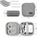 Small Travel Carrying Storage Case, 4.4"x4.4" Charger Organizer, Pouch compatible with MacBook Power Adapter, Laptop Accessories Cables, Cords, USB Drives, Earphones (Grey-Small-Oxford)