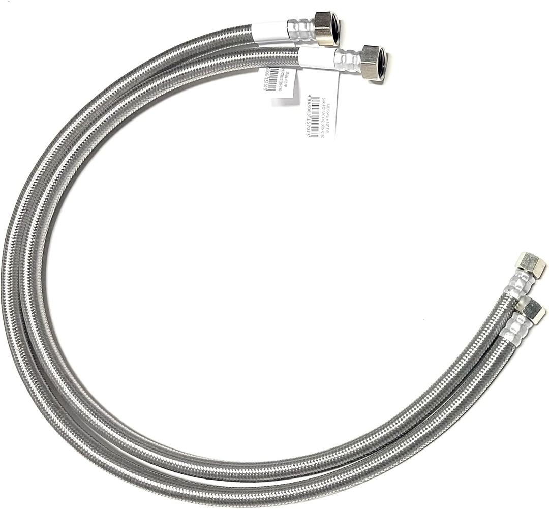Faucet Water Supply Connector Line Braided Stainless Steel, Faucet Supply Line - 3/8 Female Compression Thread x 1/2 Female Iron Pipe Thread (3/8" Comp x 1/2" FIP) (2, 30 inch)