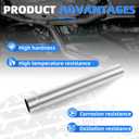 2.5 Inch Exhaust Pipe, 2.5'' Stainless Steel Straight DIY Custom Mandrel Exhaust Pipe, 18 Inch Length, 2.5'' OD Mandrel Straight Pipe