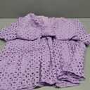 RUMIA Womens Dresses 2026 Summer V Neck Eyelet Lace A Line Short Dress (Purple, XL)