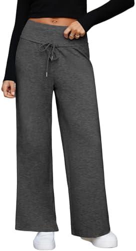 Herseas Women's Wide Leg Sweatpants Baggy Drawstring Straight Travel Pants Lounge High Waist Oversized Pants XL